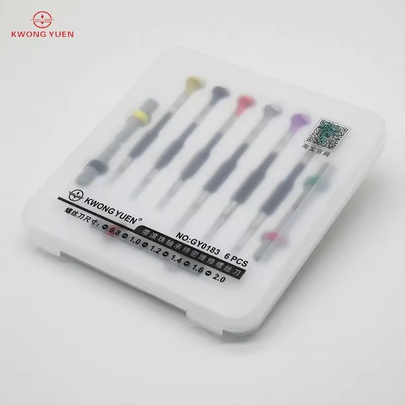 Watchmaker Screwdriver - Kwong YUEN roestvrijstalen 6-delige schroevendraaierset met