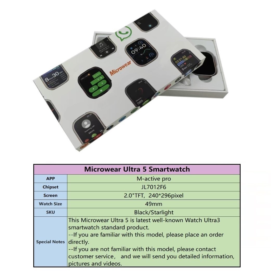 Smartwatch Watch Whatsapp - Whatsapp Snelle Antwoorden Ultra5 Smartwatch Microwear