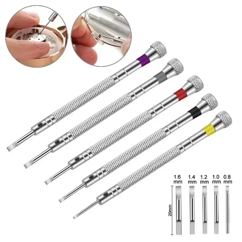 Watchmaker Screwdriver - 5 Stks/set 0.8-1.6Mm Stalen Schroevendraaier Voor