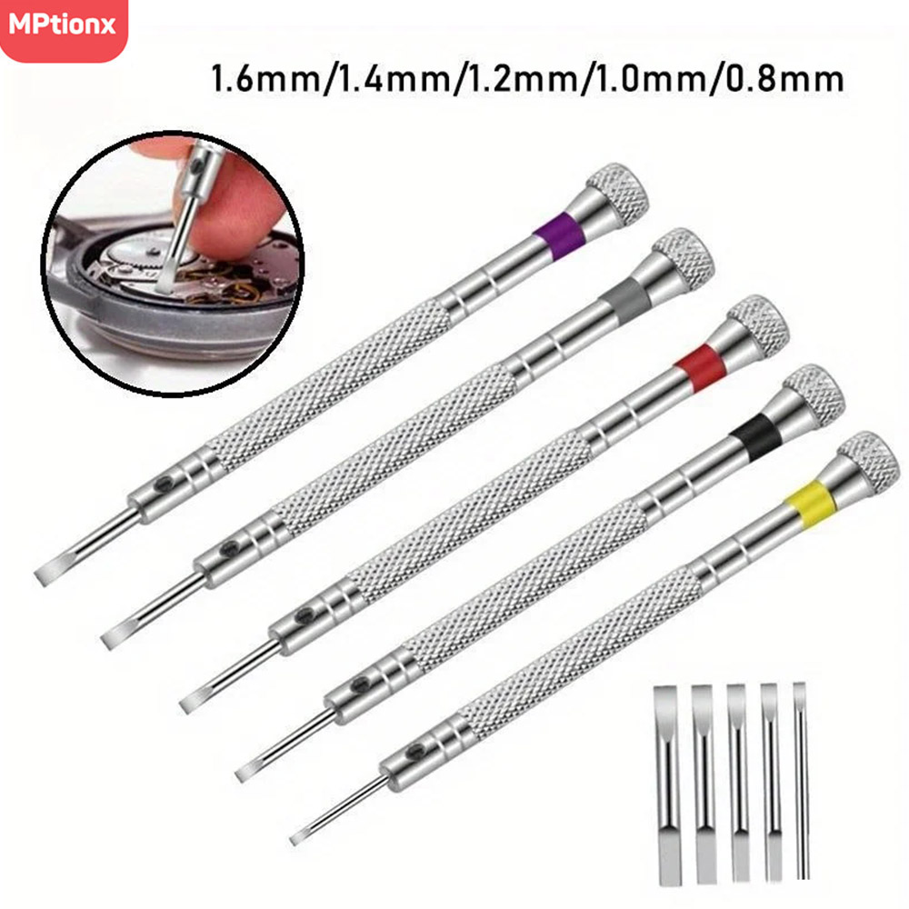 Watchmaker Screwdriver - 5 stks/set 0.8-1.6mm Stalen Schroevendraaier voor